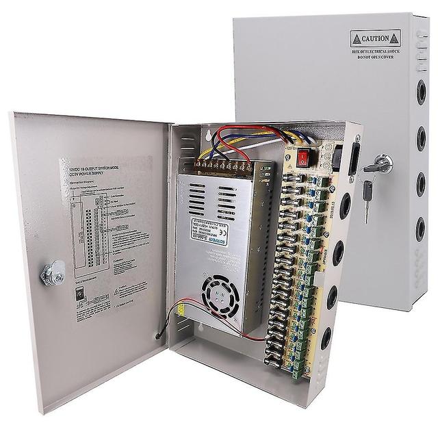 SOMPOM 12V 30A DC Distributed Power Supply Box with 18 Channel Output for CCTV LED and All 12V DC De on Productcaster.