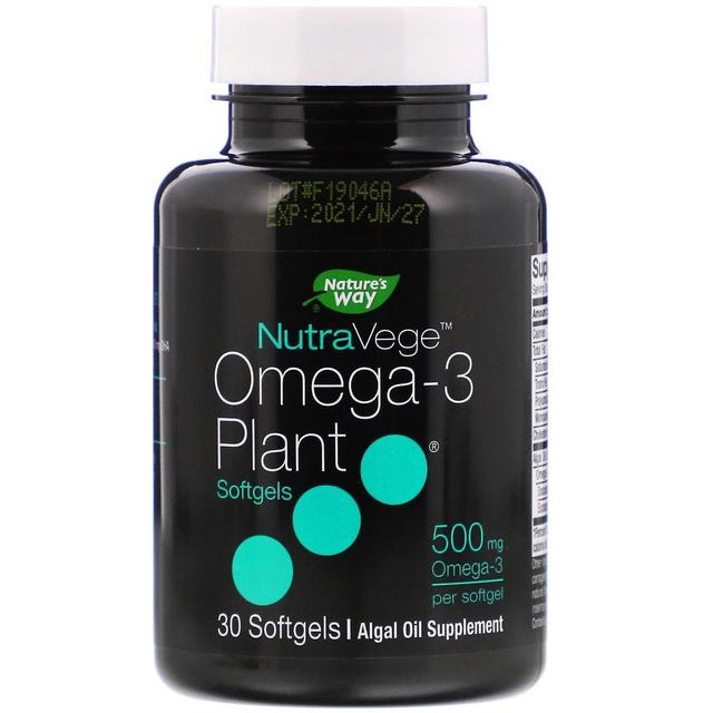 Ascenta, NutraVege, Omega-3 Plant, 500 mg, 30 Softgels on Productcaster.