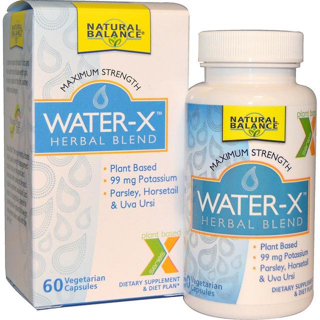 Natural Balance, Water-X, Herbal Blend, Maximum Strength, 60 Vegetarian Capsules on Productcaster.