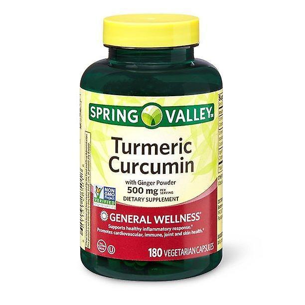 Spring Valley Jarné údolie kurkuma kurkuma vegetariánske kapsuly so zázvorovým práškom, 500 mg, 180 počet on Productcaster.