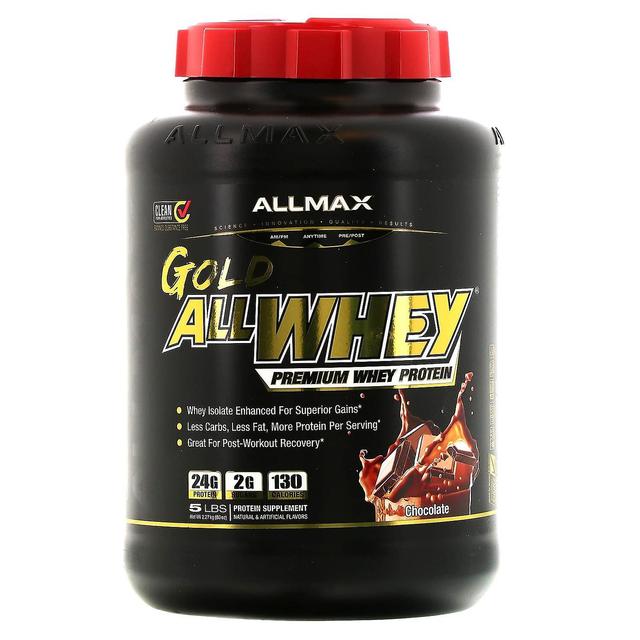 ALLMAX, Gold AllWhey, 100% Premium Whey Protein, Czekolada, 5 funtów (2,27 kg) on Productcaster.