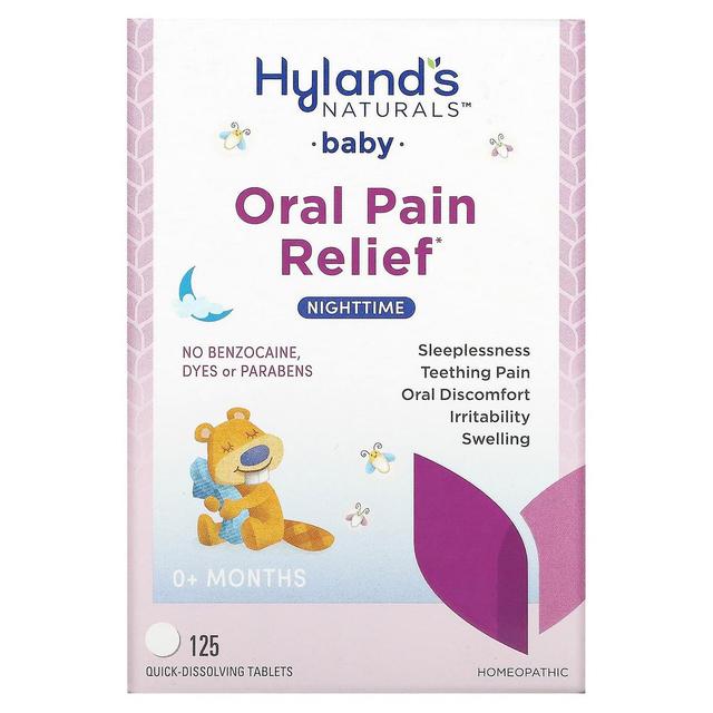 Hyland's, Baby, Oral Pain Relief, Nighttime, 0+ Months, 125 Quick-Dissolving Tablets on Productcaster.