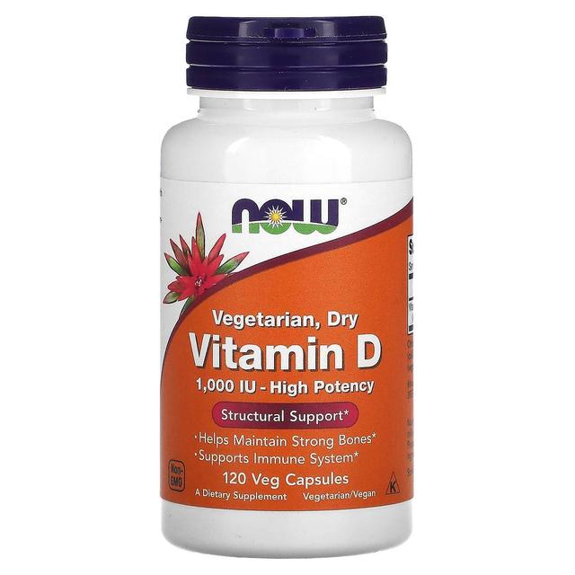 NOW Foods, Vegetarian Dry Vitamin D, 1.000 UI, 120 Veg Cápsulas on Productcaster.