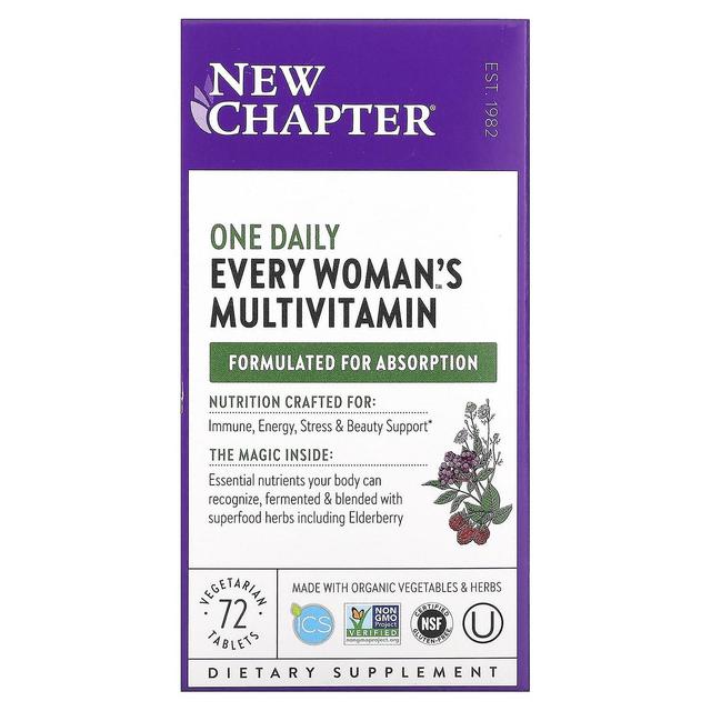 New Chapter Uusi luku, jokaisen naisen yksi päivittäinen monivitamiini, 72 kasvistablettia on Productcaster.