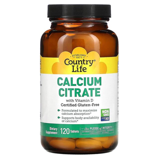 Country Life, Calcium Citrate with Vitamin D, 120 Tablets on Productcaster.