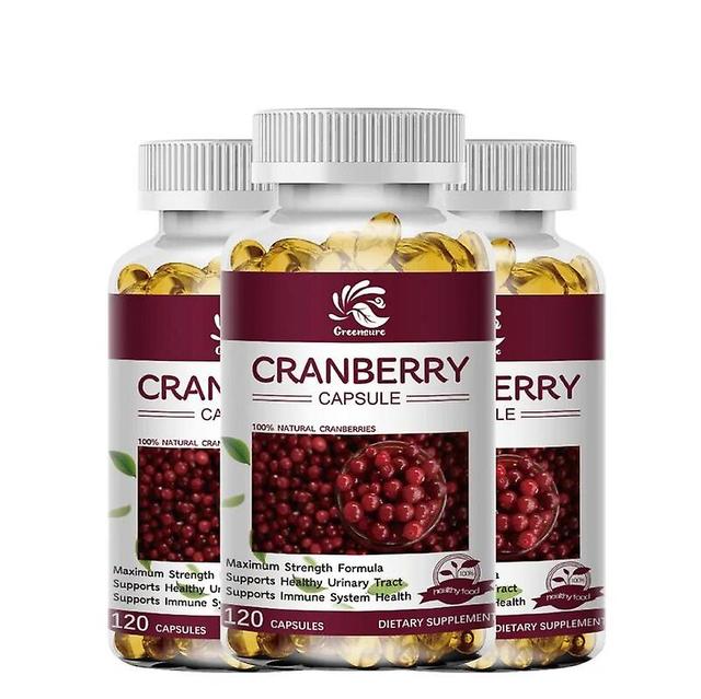 Visgaler Nature&Organic Cranberry Extract Antioxidant Supports Urinary System / Bladder function Diuresis Vitamin C Health Food 3 Bottle 120 pills on Productcaster.