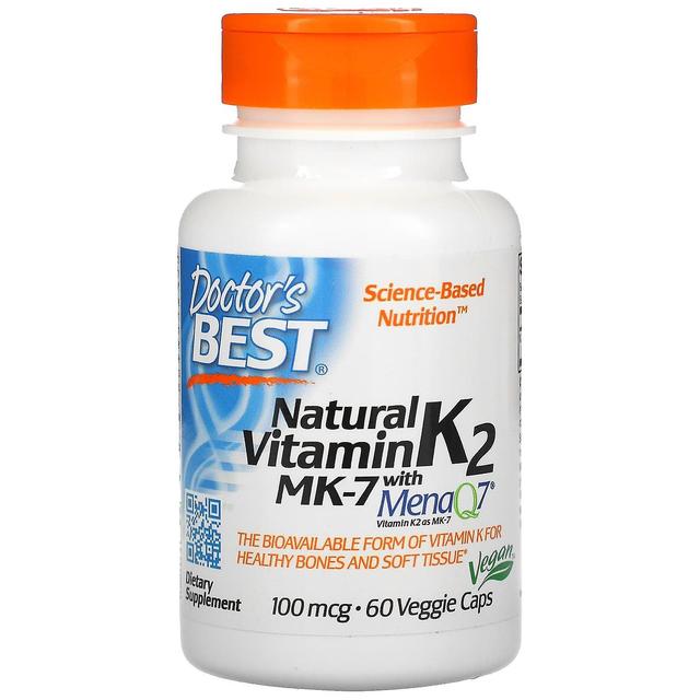 Doctor's Best, natürliches Vitamin K2 MK-7 mit MenaQ7, 100 mcg, 60 vegetarische Kapseln on Productcaster.