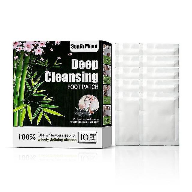 Schan Detox Foot Patch For Stress Relief & Deep Sleep Natural Detox Foot Pads With Bamboo Vinegar Help Remove Toxins And Cleanse Body 10pcs on Productcaster.