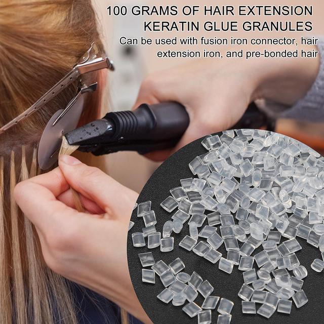 Koolmei Transparent hårförlängning keratingranulat Hot Fusion Extension Limpärla tillbehör 100g on Productcaster.