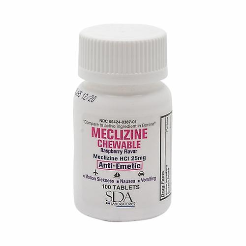 SDA Labs Meclizine HCL,25 mg,100 Chewable Tabs (Pack of 6) on Productcaster.