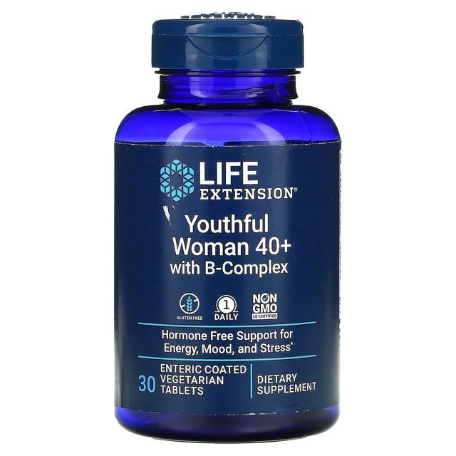 Life Extension Prolungamento della vita, donna giovane 40+ con complesso B, 30 compresse vegetariane con rivestimento enterico on Productcaster.