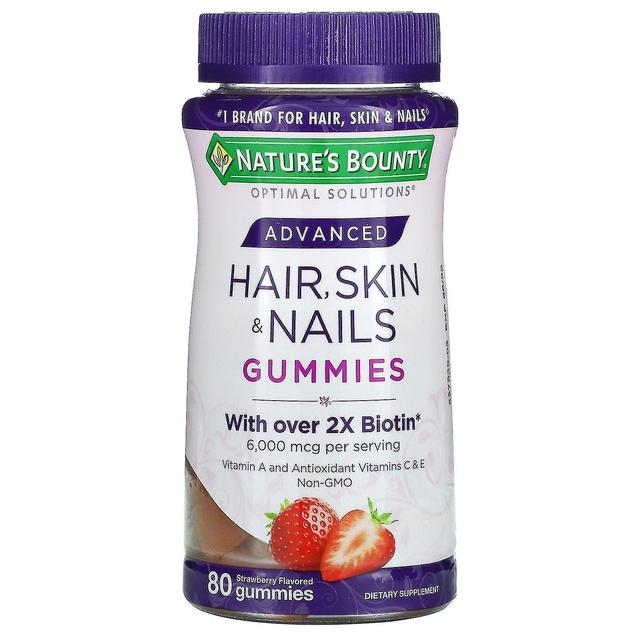 Natures Bounty Nature's Bounty, Advanced Hair, Skin, & Nails Gummies, Fragola, 80 Gummies on Productcaster.