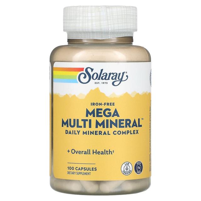 Solaray, Mega Multi Mineral, rautaton, 100 kapselia on Productcaster.