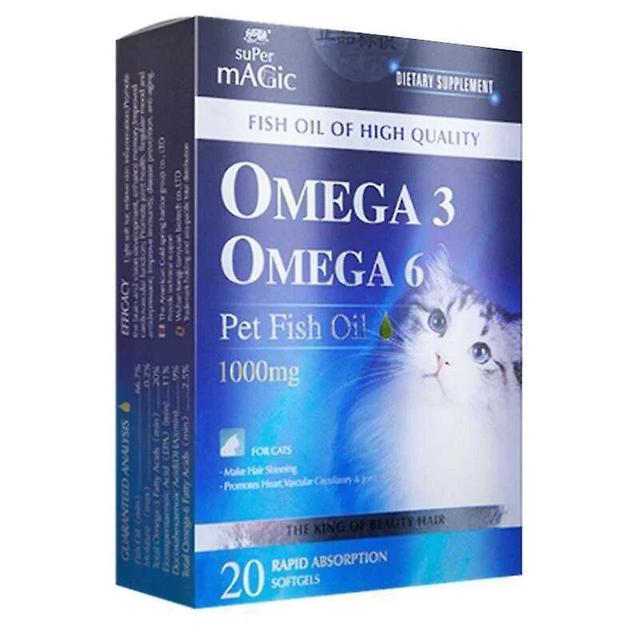 20 kapsler dybhavsfiskeolie til katte OMEGA3&6 Beauty Hair DHA+EPA hjælper hjerte- og hjerneudvikling og øjensundhedHårtabsbehandlinger on Productcaster.