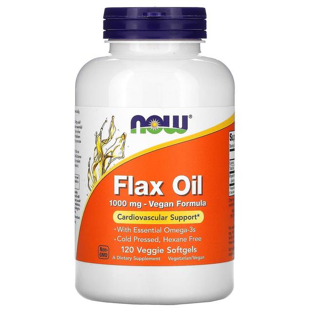 NOW Foods, Flax Oil, 1,000 mg, 120 Veggie Softgels on Productcaster.