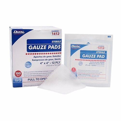 Dukal Gauze Sponge Cotton 12-Ply 4 X 4 Inch Square Sterile, Count of 100 (Pack of 1) on Productcaster.