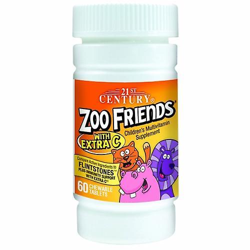 21st Century Zoo Friends Multivitamin with Xtra C, 60 Chewable Tabs (Pack of 4) on Productcaster.