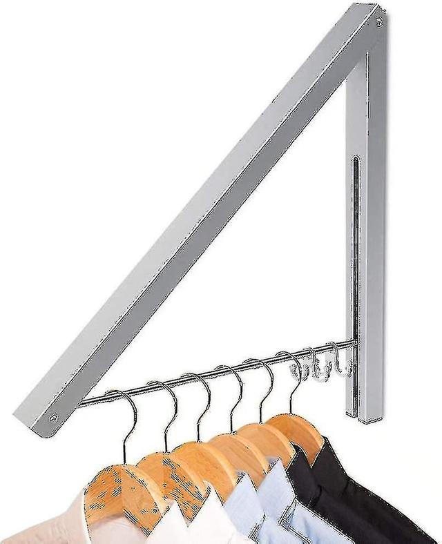 Clothes Drying Rack Wall Mount, Folding Clothes Airer Retachable Coat Rail For Laundry Room, Bedroom on Productcaster.