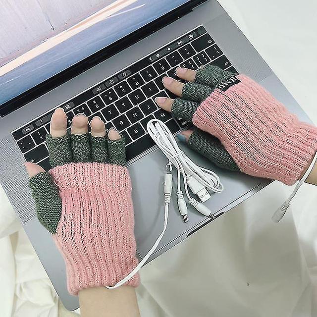 Btymd Rose Gants Chauffants Usb, Gants Paissis Homme Femme Gants De Cyclisme Extrieurs L'preuve Du Froid Avec 3 Tempratures Rglables Pour Ordinate... on Productcaster.