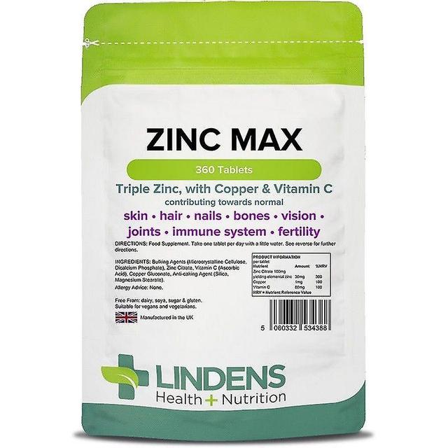 Lindens Zinc Max Comprimidos 360 (4388) on Productcaster.