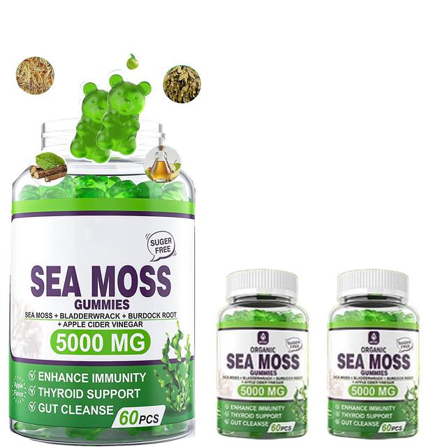 Organic Seaweed Gummies - Jamaican Seaweed, Bladder Fish, Burdock Root & Apple Cider Vinegar - 60 Gummies - Vegetarian - Candy Supplement For Immun... on Productcaster.