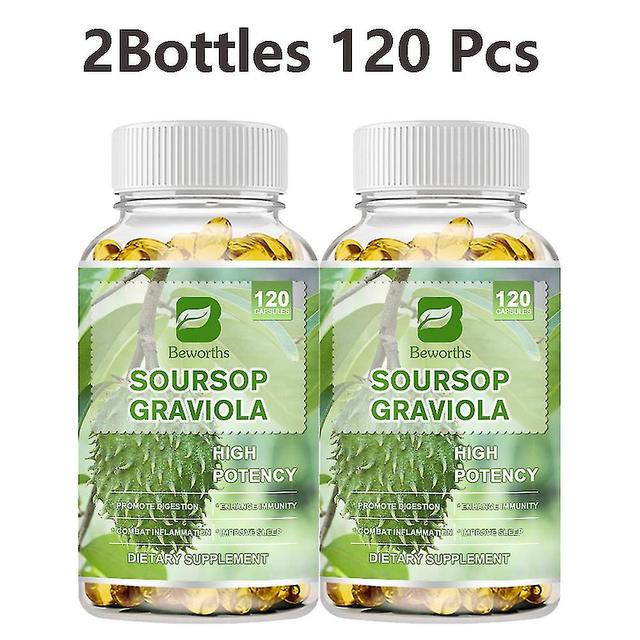 Huamade Hu Organic Soursop Graviola Leaves For Cell Support,regeneration,stress Relief,immune Enhancement Herbal Plant Essence Hu 2bottles 120pcs on Productcaster.