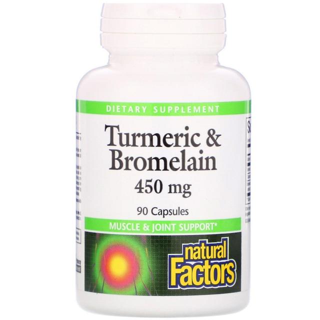 Natural Factors, Turmeric & Bromelain, 450 mg, 90 Capsules on Productcaster.