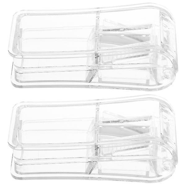 Stntv 2pcs Portable Pills Cutter Pills Tool Medicine Pills Box Travel Pills Cut Tool Transparent on Productcaster.