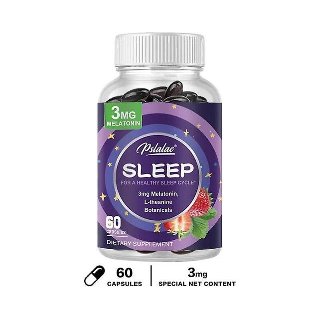 Visgaler Adult Melatonin & L-theanine Capsules With 3 Mg Of Sleep Support Help Calm The Mind For Better, Longer Sleep 60 Capsules on Productcaster.