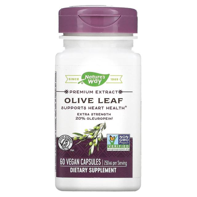 Nature's Way, Premium Extract, Olive Leaf, 250 mg, 60 Vegan Capsules on Productcaster.