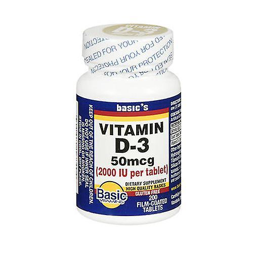 Basic Vitamins Grundläggande vitaminer Naturligt vitamin D-3,2000 IE, Antal av 1 (förpackning med 3) on Productcaster.