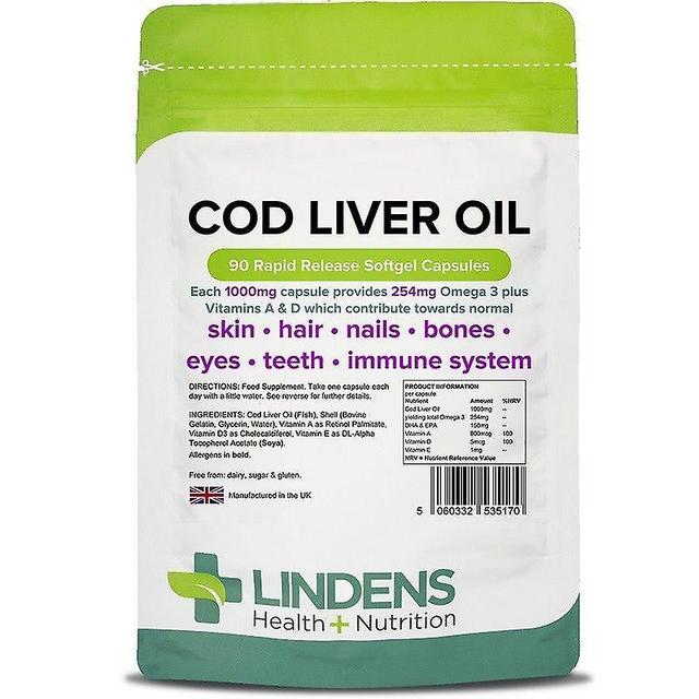 Lindens Cod Maksa Öljy 1000mg Kapselit 90 (5170) on Productcaster.