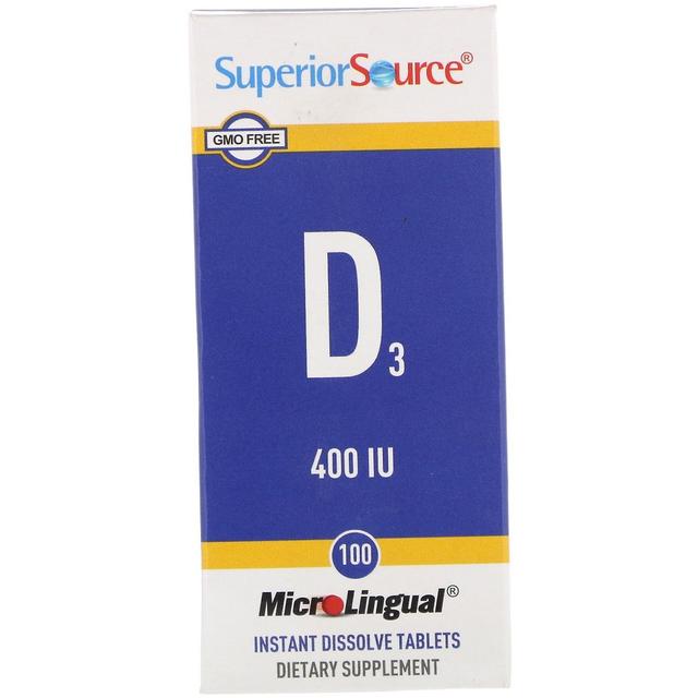 Superior Source Sorgente Superiore, D3, 400 IU, 100 Compresse di Dissoluzione Istantanea MicroLingual on Productcaster.