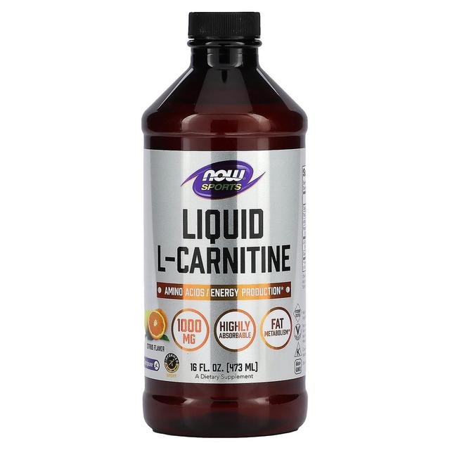 NOW Foods NU Fødevarer, Sport, Flydende L-carnitin, Citrus, 1.000 mg, 16 fl oz (473 ml) on Productcaster.