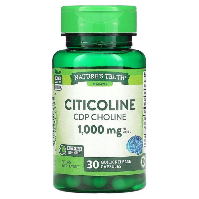 Nature's Truth, Citicoline CDP Choline, 1,000 mg, 30 Quick Release Capsules on Productcaster.