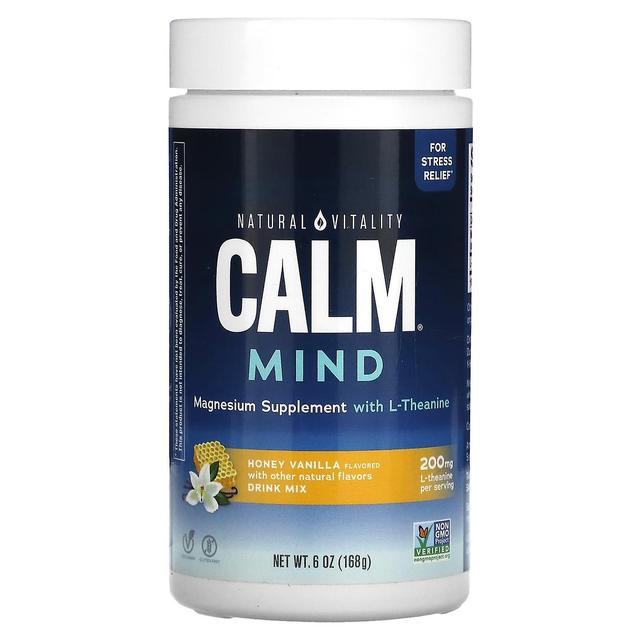 Natural Vitality Natuurlijke vitaliteit, CALM Mind, Magnesium Supplement met L-Theanine Drink Mix, Honing Vanille, 6 oz (16 on Productcaster.