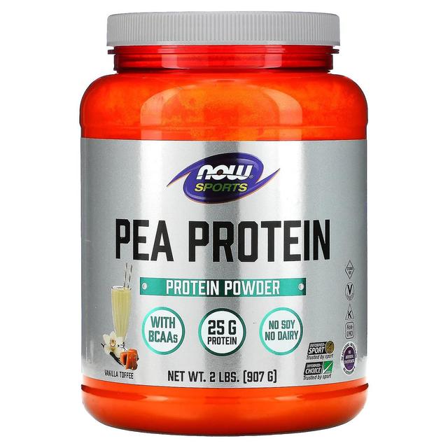 NOW Foods NOW Alimentos, Esportes, Proteína de ervilha, Caramelo de baunilha, 2 lbs (907 g) on Productcaster.