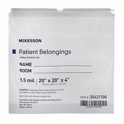 McKesson Bolsa de pertenencias del paciente 4 x 20 x 20 pulgadas de polietileno cierre con cordón blanco, recuento de 250 (paquete de 1) on Productcaster.