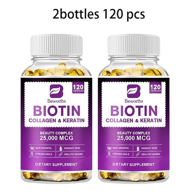 Bw Biotin & Collagen Supplement With Keratin For Healthy Nails & Skin Hair Growth Supplement For Women &men Multivitamin Capsule Tib 2bottles 120 pcs on Productcaster.