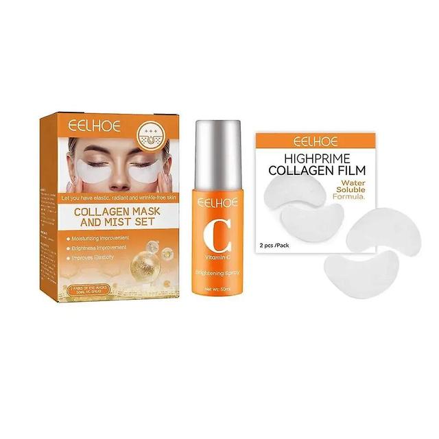 Snxijv Eye Mask Highprime Collagen Film & Vitamin C Mist Kit Brightness Soluble Improvement Moisturzing Highprime Collagen Korea on Productcaster.