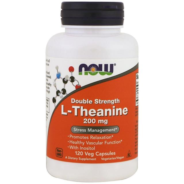 Now Foods, L-Theanine, Double Strength, 200 mg, 120 Veg Capsules on Productcaster.