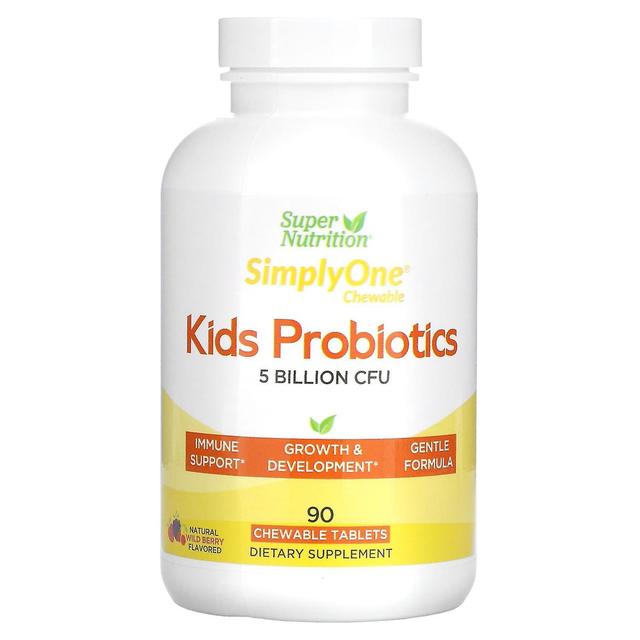 Super Nutrition, Kid’s Probiotics, Wild Berry Flavor, 5 Billion CFU, 90 Chewable Tablets on Productcaster.