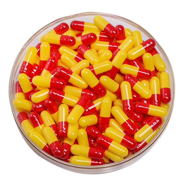 Farfi 1000pcs Transparent Hollow Gelatin Empty Separated Medical Powder Capsule Shells Red Yellow on Productcaster.