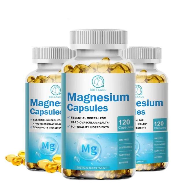 Eccpp Magnesium Glycinate Capsule Support Brain Nerve Health Support Cardiovascular Function Protect Joints Relax Muscle 3bottle x120pcs on Productcaster.