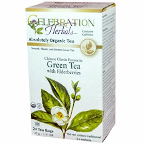 Celebration Herbals Organic Chinese Green Tea with Elderberries, 24 Bags (Pack of 1) on Productcaster.