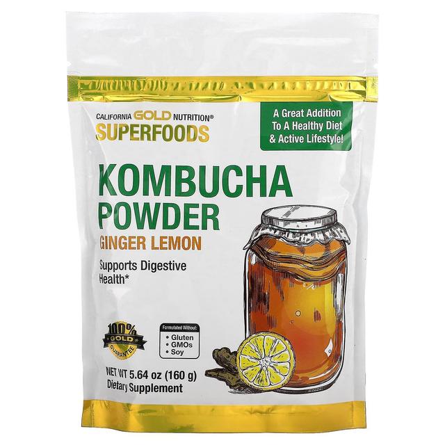 California Gold Nutrition, SUPERFOODS - kombuchajauhe, inkiväärisitruuna, 5,64 oz (160 g) on Productcaster.