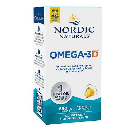 Nordic Naturals Omega-3D, 1000 mg, Lemon, 120 Softgels (Pack of 2) on Productcaster.