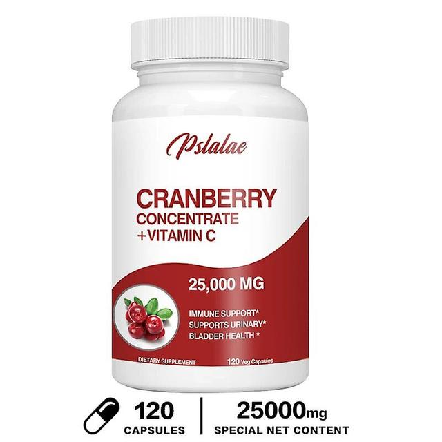 Visgaler Natural Organic Cranberry Extract (25,000 Mg) (120 Capsules) Prostate Support With Vitamin C And Vitamin E To Aid Urination on Productcaster.