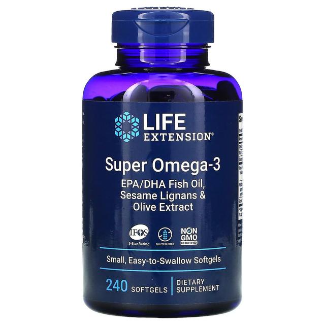 Life Extension Elämän pidentäminen, Super Omega-3, 240 pehmeää geeliä on Productcaster.