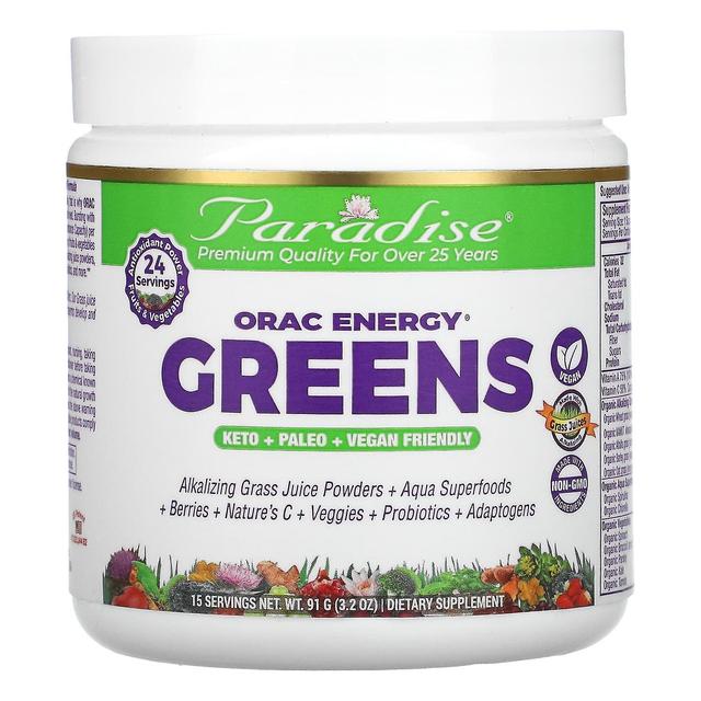 Paradise Herbs Paratiisiyrtit, ORAC-energiavihreät, 3,2 oz (91 g) on Productcaster.